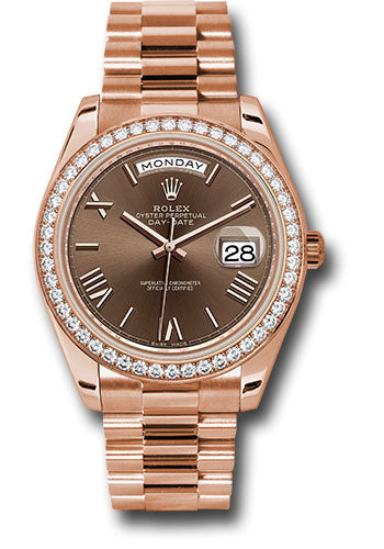 Rolex Presidential Everose Gold Day-Date 40MM - President Bracelet Watch - Chocolate Roman Dial - 228345RBR chorp