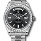 Rolex Presidential Platinum Day-Date 40MM - President Bracelet Watch - Black Baguette Dial - 228396TBR bkbdp