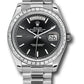 Rolex Presidential Platinum Day-Date 40MM - President Bracelet Watch - Black Baguette Dial - 228396TBR bkip