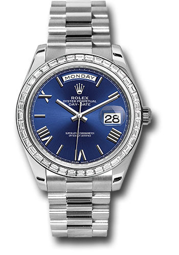 Rolex Presidential Platinum Day-Date 40MM - President Bracelet Watch - Blue Roman Dial - 228396TBR blrp