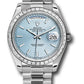 Rolex Presidential Platinum Day-Date 40MM - President Bracelet Watch - Ice Blue Diagonal Motif Index Dial - 228396TBR ibdmip
