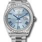 Rolex Presidential Platinum Day-Date 40MM - President Bracelet Watch - Ice Blue Diagonal Motif Index Dial - 228396TBR ibdmip