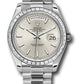 Rolex Presidential Platinum Day-Date 40MM - President Bracelet Watch - Silver Strip Motif Index Dial - 228396TBR sqmrp