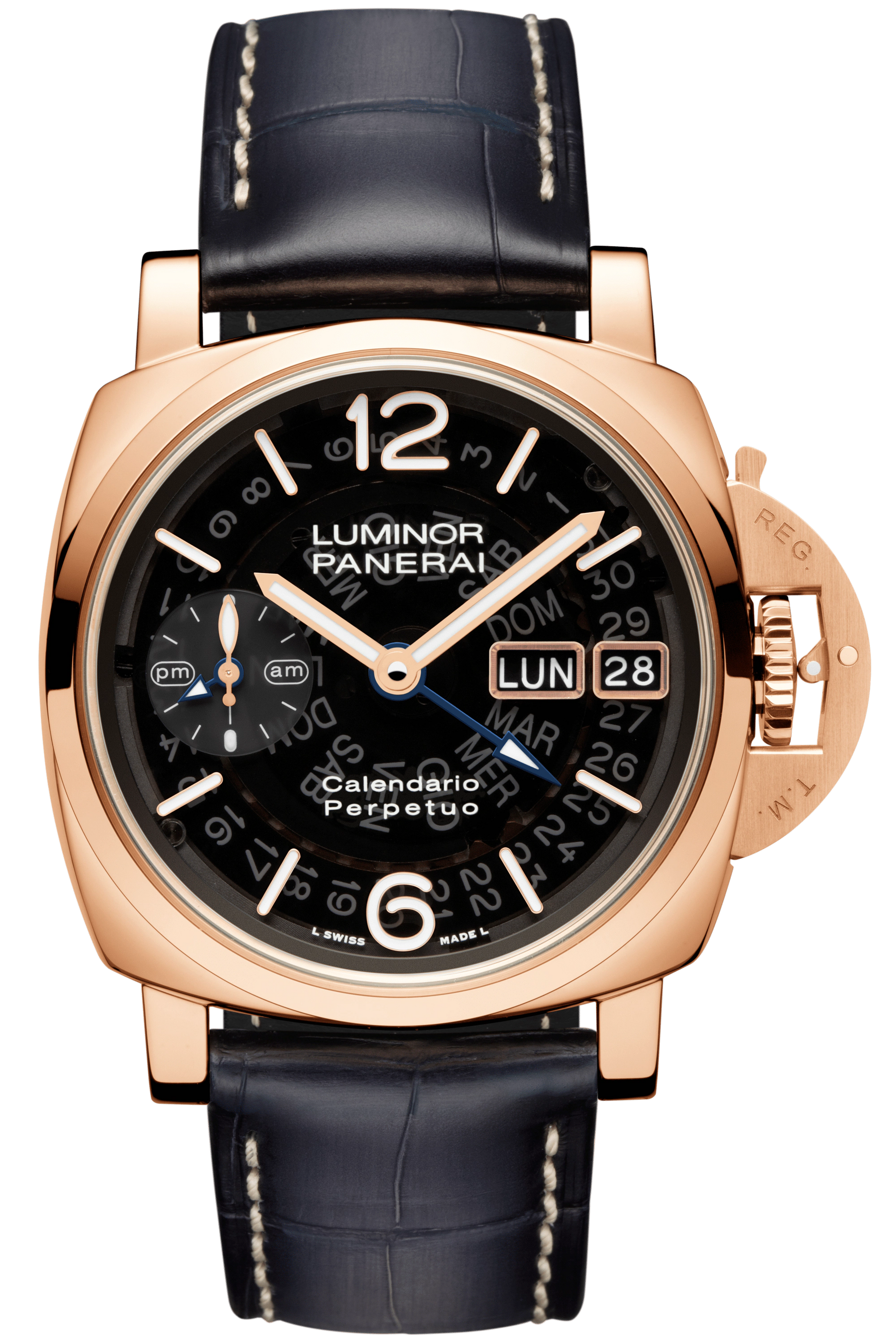 Panerai Luminor Calendario Perpetuo Goldtech Gold 44 MM - Black Leather Strap - Black Dial - PAM01269