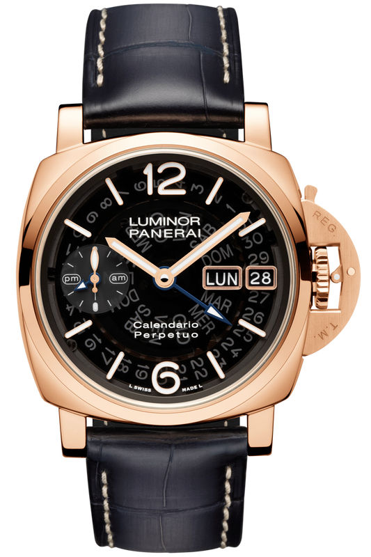 Panerai Luminor Calendario Perpetuo Goldtech Gold 44 MM - Black Leather Strap - Black Dial - PAM01269