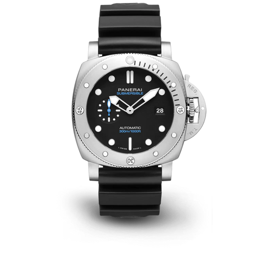 Panerai Submersible QuarantaQuattro Stainless Steel  44 MM - Black Rubber Strap - Black Dial - PAM01229