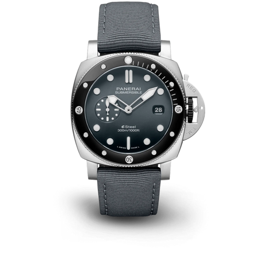 Panerai Submersible QuarantaQuattro ESteel Stainless Steel  44 MM - Grey Fabric Strap - Grey Dial - PAM01288