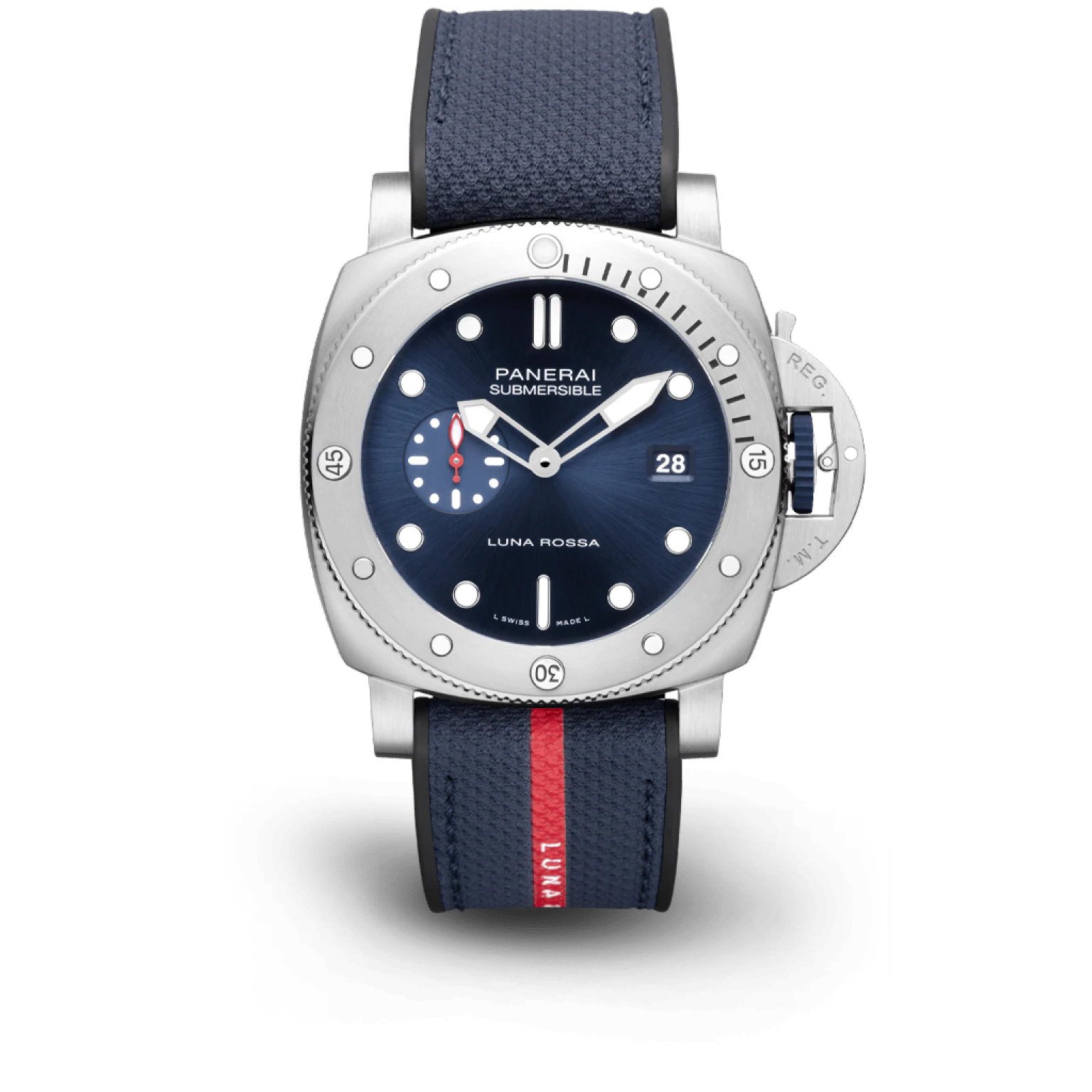 Panerai Submersible QuarantaQuattro Stainless Steel 44 MM - Blue Rubber Strap - Blue Dial - PAM01391