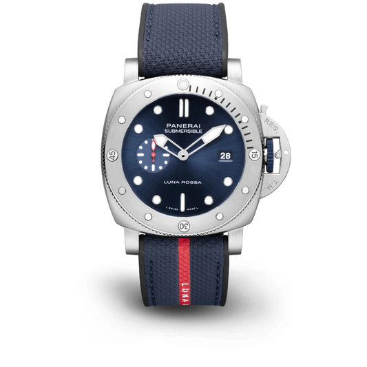 Panerai Submersible QuarantaQuattro Stainless Steel 44 MM - Blue Rubber Strap - Blue Dial - PAM01391