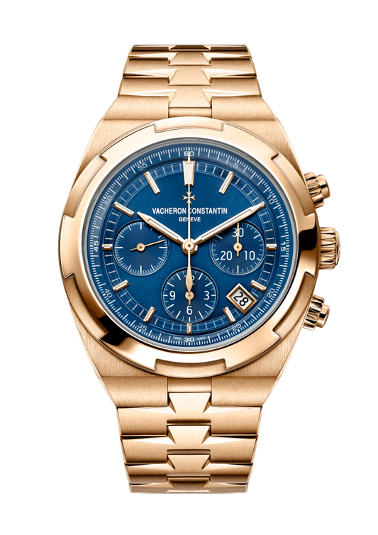 Vacheron Constantin Overseas Chronograph Pink Gold 42.5 MM - Pink Gold Bracelet - Blue Dial - 5500V/110R-B952