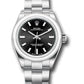 Rolex Stainless Steel Oyster Perpetual no date Watch - 28 MM - Oyster Bracelet - Black Dial - 276200 bkio