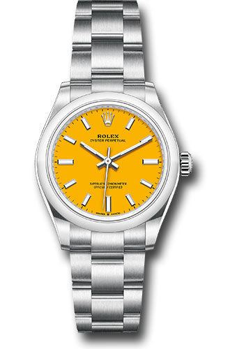 Rolex Stainless Steel Oyster Perpetual no date Watch - 31 MM - Oyster Bracelet - Yellow Dial - 277200 yio