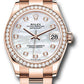 Rolex Everose Gold Datejust - 31 MM - Oyster Bracelet - Diamond Bezel - Silver Diamond Dial -278285RBR mdo