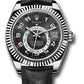 Rolex White Gold Sky Dweller Watch - 42 MM - Leather Strap - Black Dial -  326139 bk