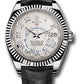 Rolex White Gold Sky Dweller Watch - 42 MM - Leather Strap - Ivory Dial -  326139 iv