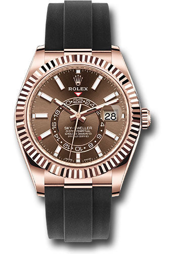 Rolex Everose Gold Sky Dweller Watch - 42 MM - Oysterflex Bracelet - Chocolate Dial - 326235 choi