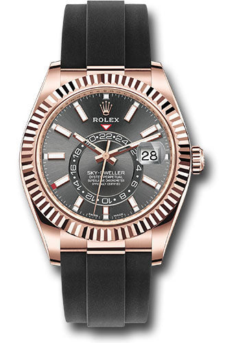 Rolex Everose Gold Sky Dweller Watch - 42 MM - Oysterflex Bracelet - Slate Dial - 326235-0006