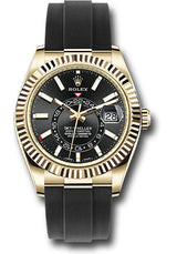 Rolex Yellow Gold Sky Dweller Watch - 42 MM - Oysterflex Strap - Black Dial -  326238-0009