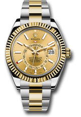 Rolex Stainless Steel & Yellow Gold Sky Dweller Watch - 42 MM - Oyster Bracelet - Yellow Dial -  326933-0001