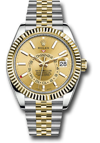 Rolex Stainless Steel & Yellow Gold Sky Dweller Watch - 42 MM - Jubilee Bracelet - Yellow Dial - 326933 chij