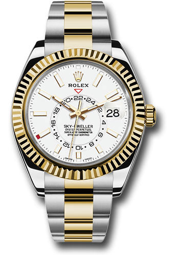 Rolex Stainless Steel & Yellow Gold Sky Dweller Watch - 42 MM - Oyster Bracelet - White Dial -  326933 wio