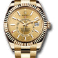 Rolex Yellow Gold Sky Dweller Watch - 42 MM - Oyster Bracelet - Champagne Dial -  326938 chi
