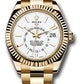 Rolex Yellow Gold Sky Dweller Watch - 42 MM - Oyster Bracelet - White Dial -  326938 w