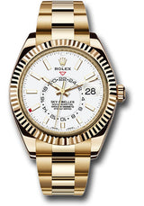 Rolex Yellow Gold Sky Dweller Watch - 42 MM - Oyster Bracelet - White Dial -  326938-0005