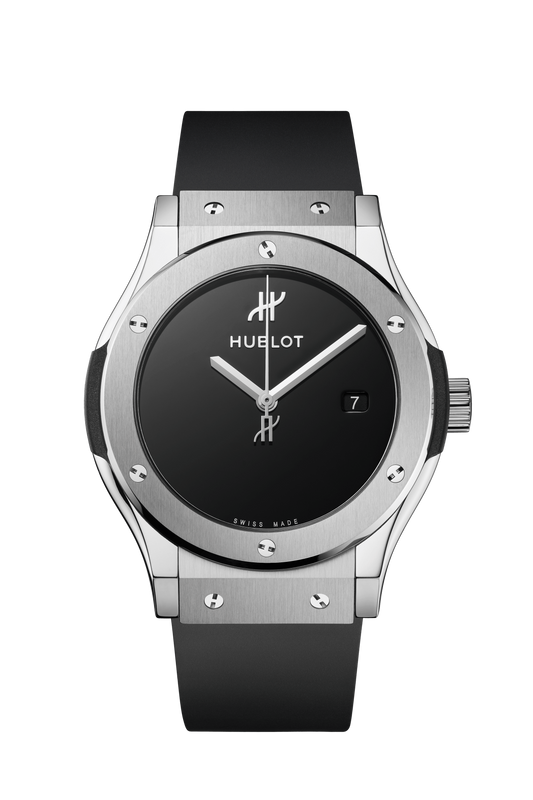 Hublot Classic Fusion Titanium 42 MM - Black Rubber Strap - Black Dial - 542.NX.1270.RX.MDM