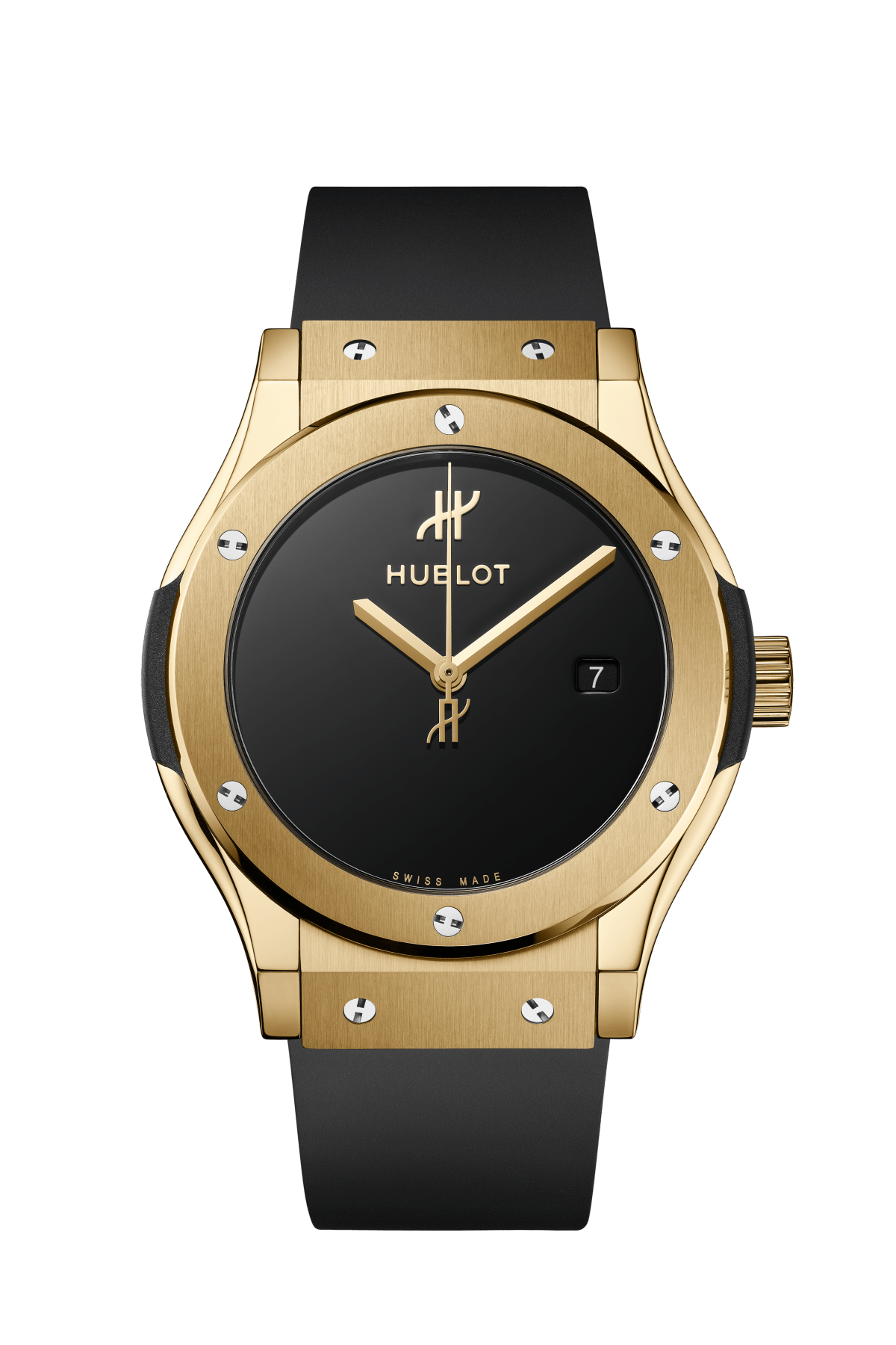 Hublot Classic Fusion Yellow Gold 42 MM - Black Rubber Strap - Black Dial - 542.VX.1230.RX.MDM