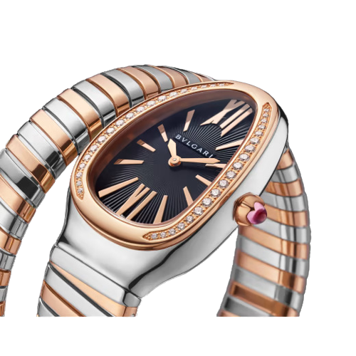 Bvlgari Serpenti Tubogas -  35 MM - Steel and Rose Gold - Black Dial - 102098  nyc watcher nyc watches 