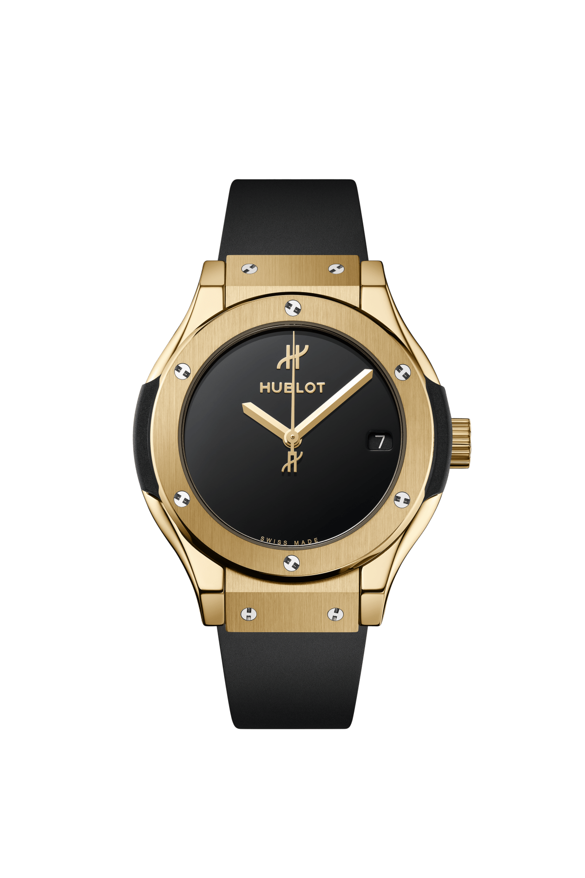 Hublot Classic Fusion Yellow Gold 33 MM - Black Rubber Strap - Black Dial - 581.VX.1230.RX.MDM
