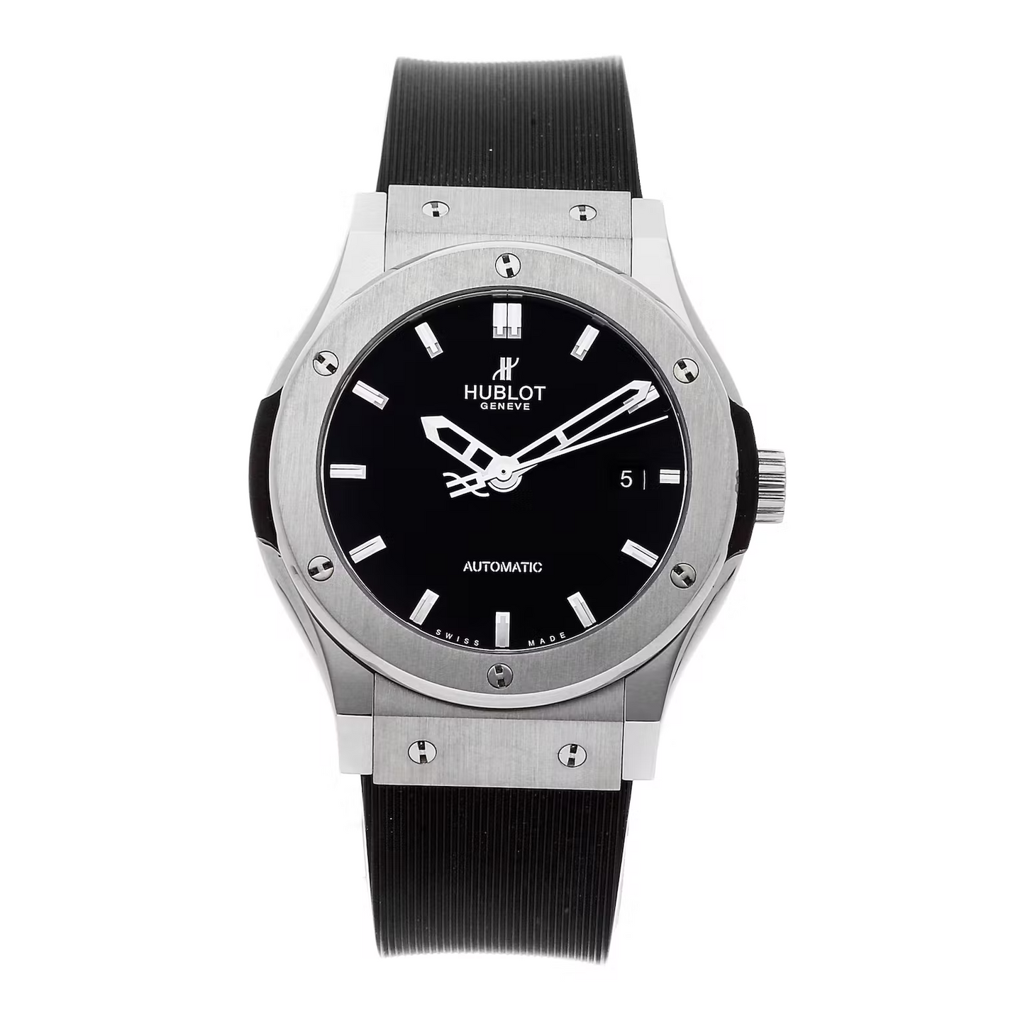 Hublot Classic Fusion Titanium  42 MM - Black Rubber Strap  - Black Dial - 542.NX.1170.RX