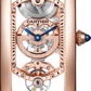 Cartier Tank Rose Gold (Large Model) 33 MM - Brown Leather Strap - Rose Gold Bezel - Skeleton Dial - WHTA0008
