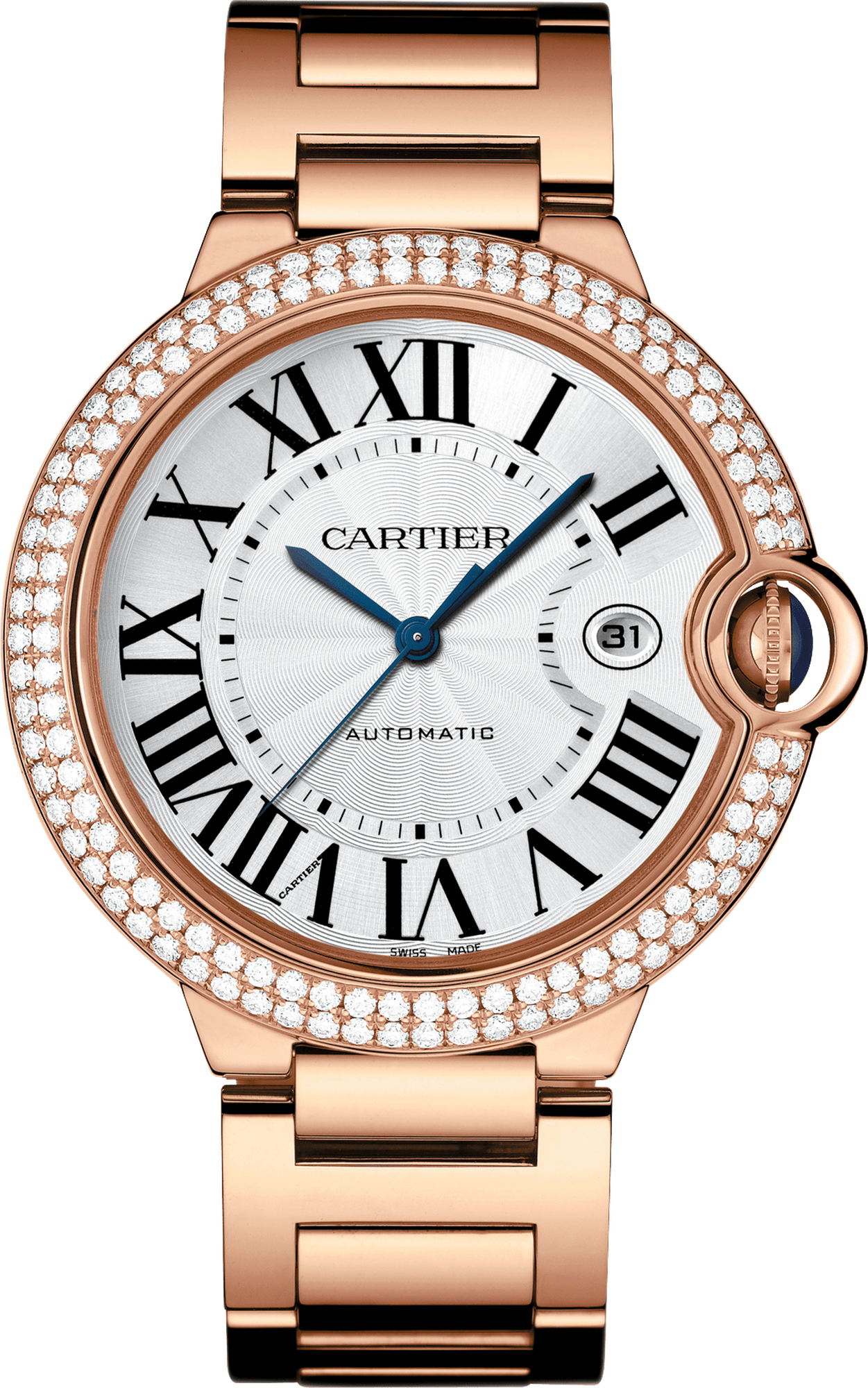 Cartier Ballon Bleu Rose Gold 42 MM - Rose Gold Bracelet - White Dial - WJBB0029