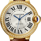 Cartier Ballon Bleu Yellow Gold 36 MM - Brown Leather Strap - White Dial - WJBB0041