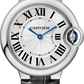 Cartier Ballon Bleu Stainless Steel 33 MM - Black Leather Strap - White Dial - WSBB0034
