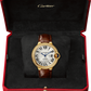 Cartier Ballon Bleu Yellow Gold 36 MM - Brown Leather Strap - White Dial - WJBB0041