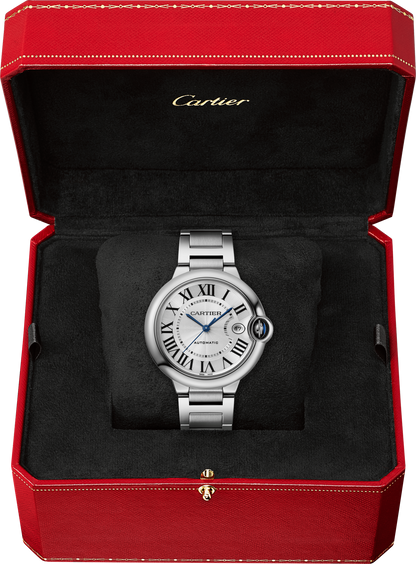 Cartier Ballon Bleu Stainless Steel 40 MM - Stainless Steel Bracelet - White Dial - WSBB0040