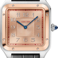 Cartier Santos de Cartier-Dumont Stainless Steel and Rose Gold 46.6 MM (Extra-Large Model) - Grey Leather Strap - Rose Dial - W2SA0025