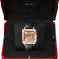 Cartier Santos de Cartier-Dumont Stainless Steel and Rose Gold 46.6 MM (Extra-Large Model) - Grey Leather Strap - Rose Dial - W2SA0025