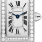 Cartier Tank White Gold Diamond (Mini Model) 27 MM - White Gold Diamond Bracelet - White Gold Diamond Bezel - White Dial - HPI00724