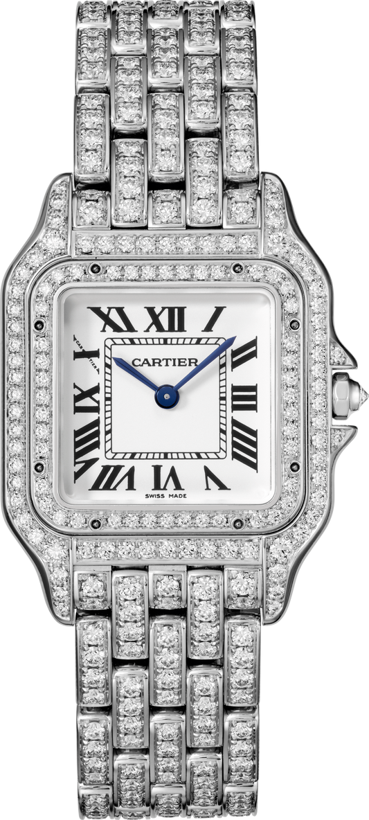 Cartier Panthére De Cartier White Gold (Medium Model) 29 MM - White Gold Diamond - White Gold Diamond Bezel - White Dial - HPI01130