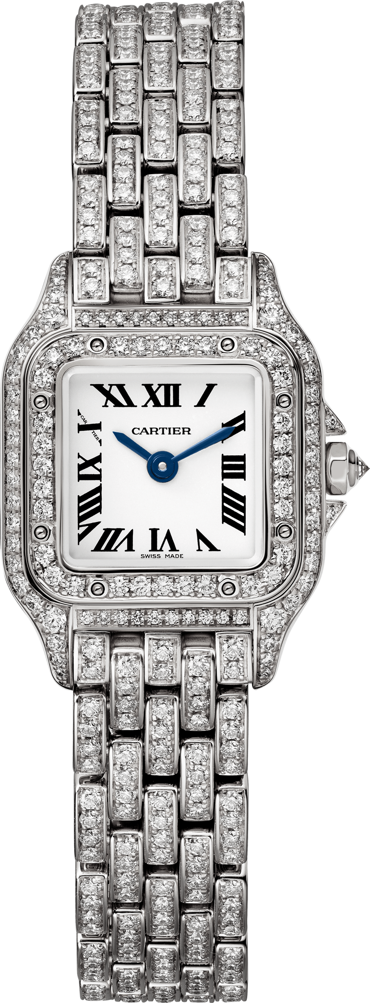 Cartier Panthére De Cartier White Gold Diamond (Small Model) 25 MM - White Gold Diamond Bracelet - White Gold Diamond Bezel - White Dial - HPI01325