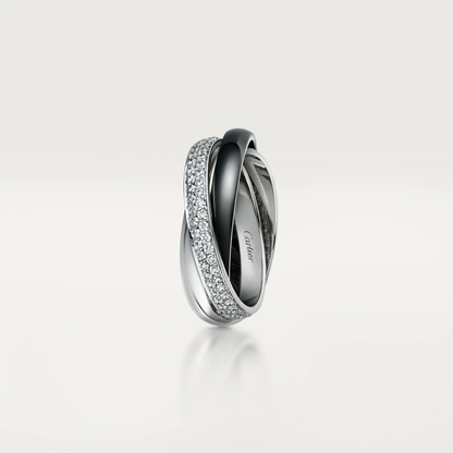 Cartier Trinity Ring Diamonds - Ceramic and White Gold SmallModel - B4095500