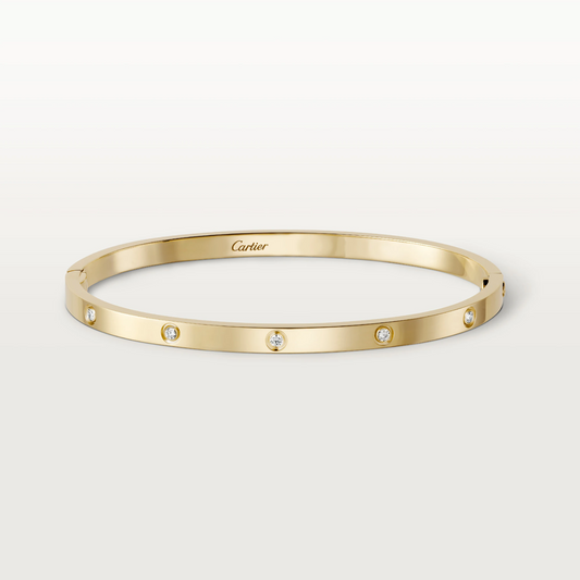 Cartier Love Bracelet Ten Diamonds - Yellow Gold Small Model - B6047817