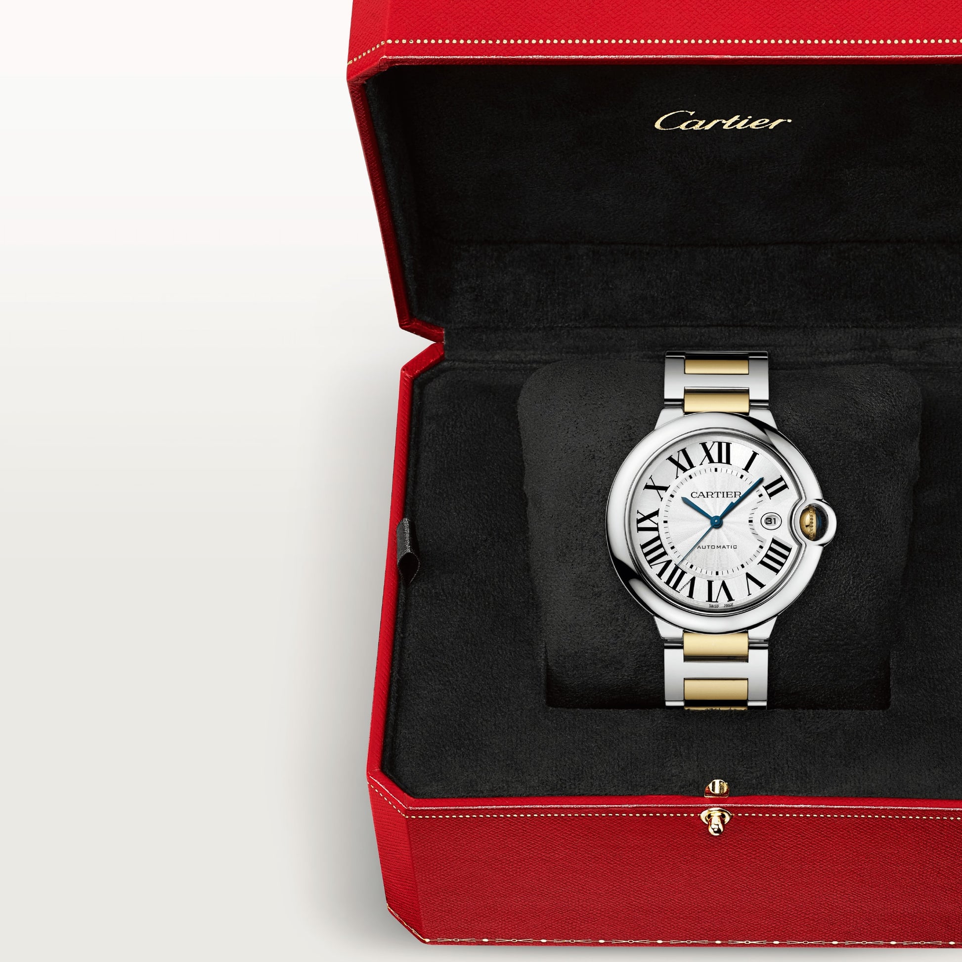 Cartier Ballon Bleu Stainless Steel 42 MM - Stainless Steel & Yellow Gold Bracelet - White Dial - W2BB0031