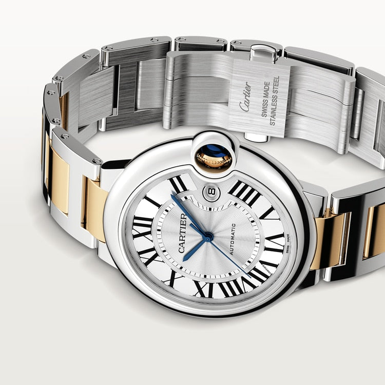 Cartier Ballon Bleu Stainless Steel 42 MM - Stainless Steel & Yellow Gold Bracelet - White Dial - W2BB0031