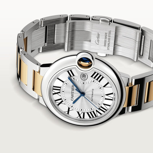 Cartier Ballon Bleu Stainless Steel 42 MM - Stainless Steel & Yellow Gold Bracelet - White Dial - W2BB0031