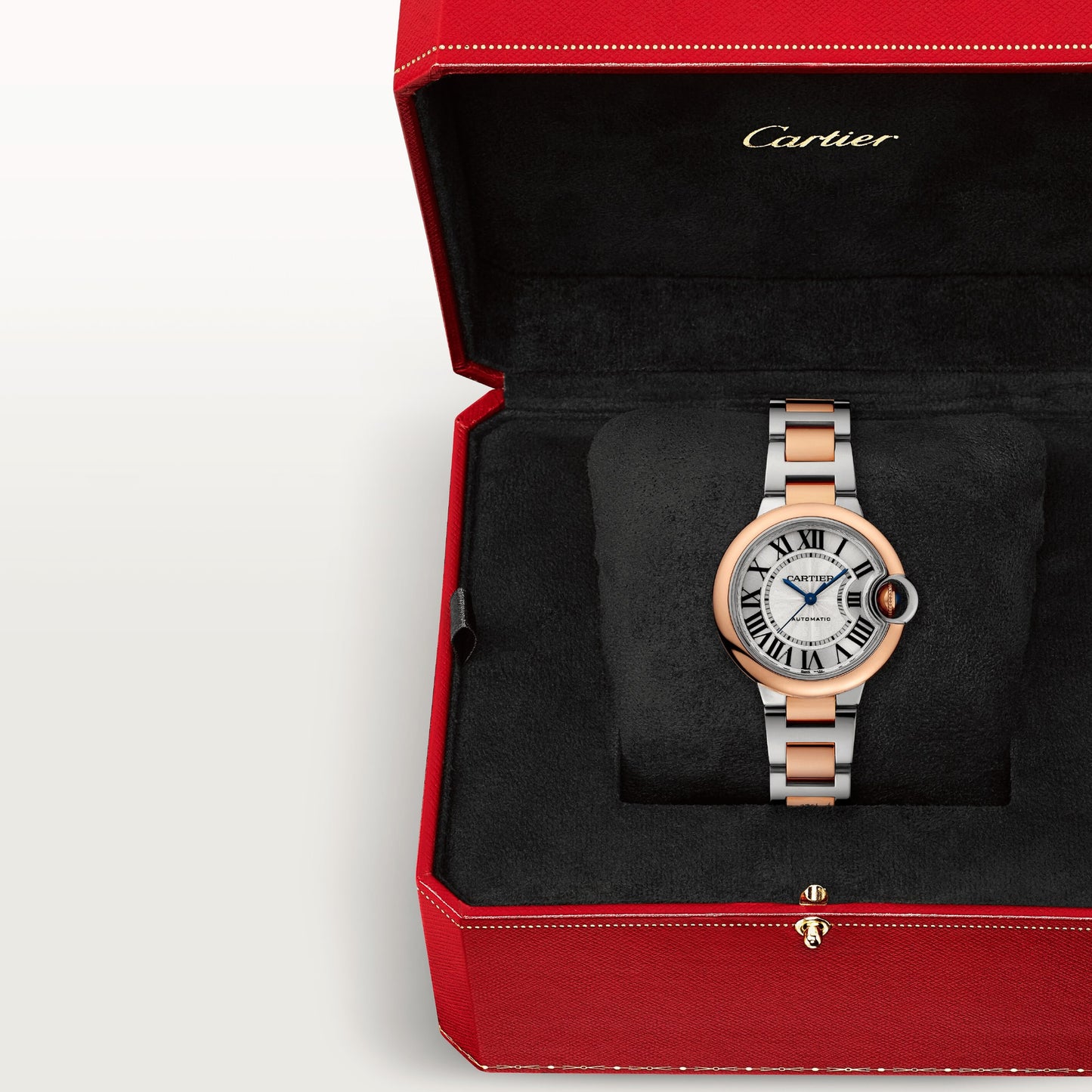 Cartier Ballon Bleu Rose Gold and Stainless Steel 33 MM - Rose Gold and Stainless Steel Bracelet - White Dial - W2BB0032